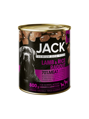 Jack kutya konzerv ragu bárány-rizs 800g