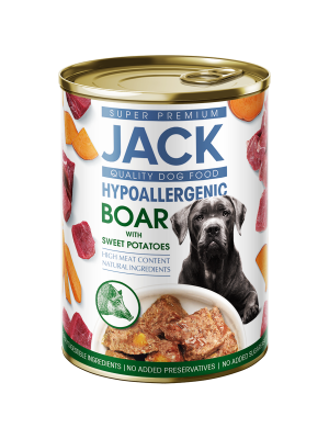 Jack hipoallergén pástétom 400g vaddisznóhús édesburgonyával