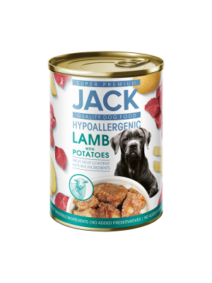 Jack hipoallergén pástétom 400 g bárányhús burgonyával