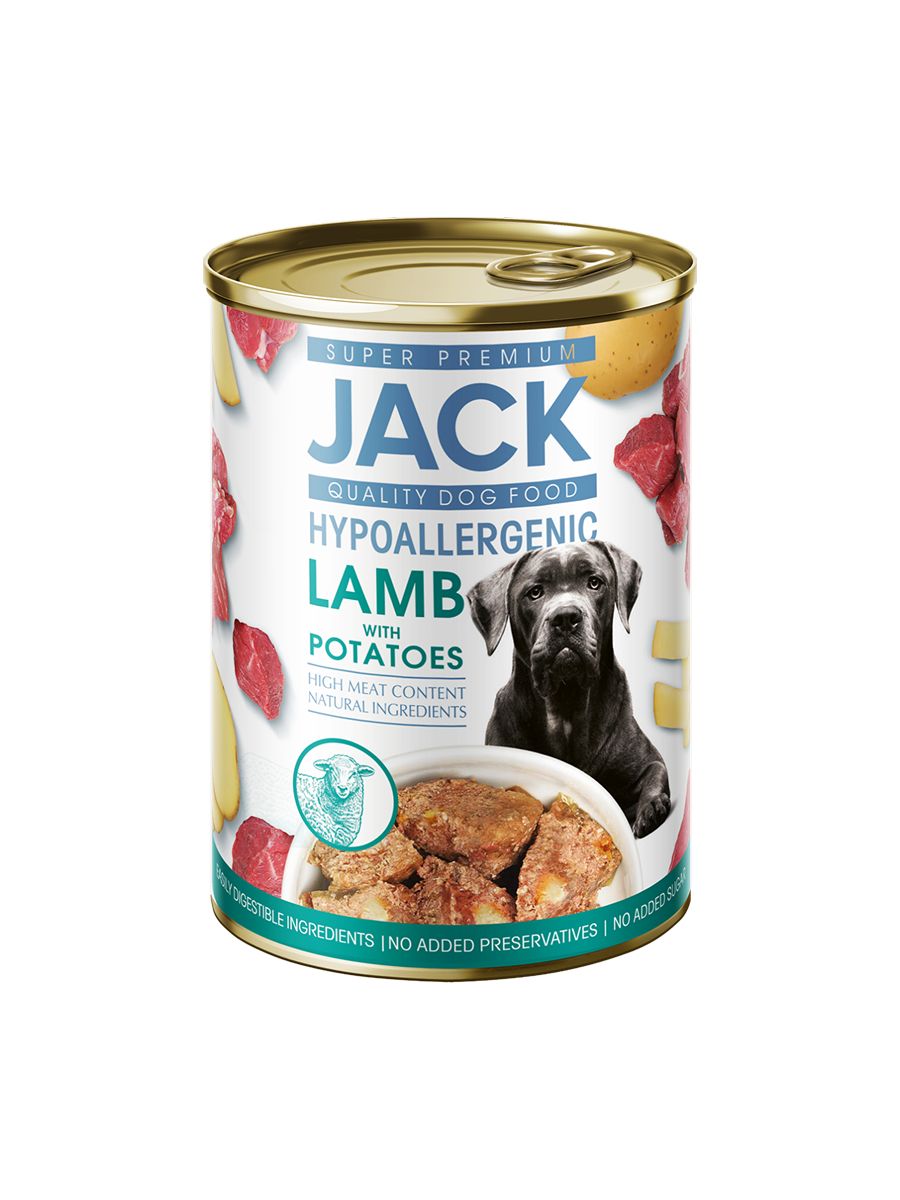 Jack hipoallergén pástétom 400 g bárányhús burgonyával