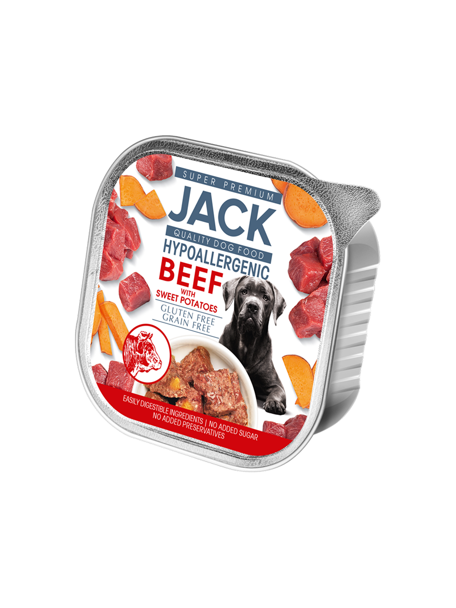 Jack hipoallergén pástétom 150g marhahús édesburgonyával