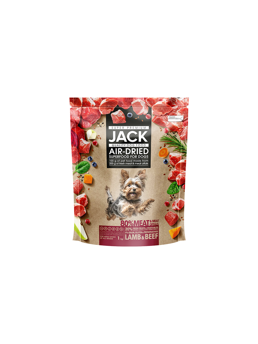 JACK Air-dried száraztáp, bárány-marha 1 kg